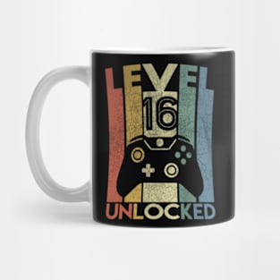 Level 16 Unlocked  Video Gamer 16th Birthday Mug